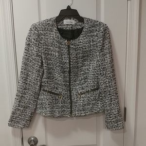 Calvin Klein Black & White Tweed Suit Jacket Size8